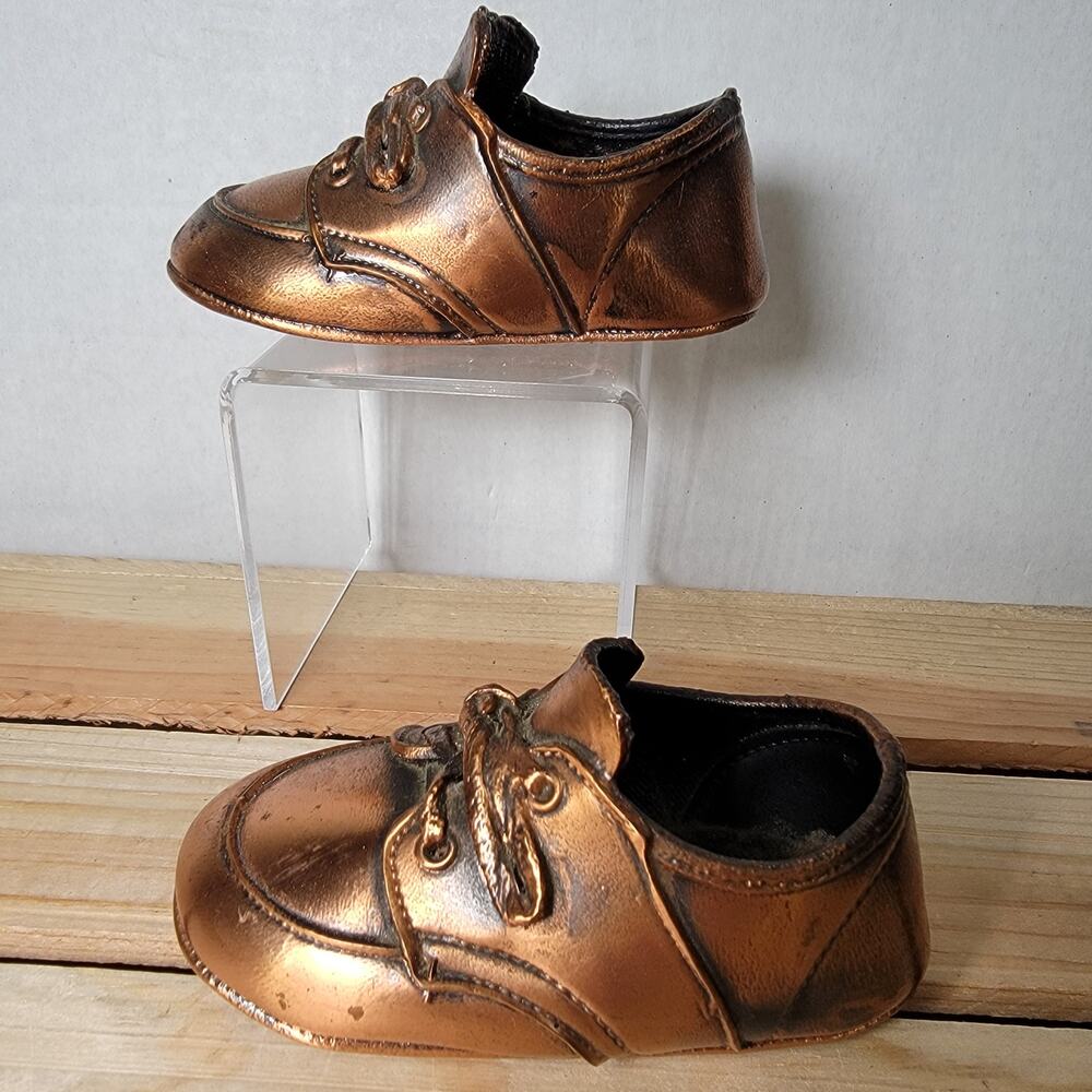 Vintage Bronzed Pair of Baby Shoes